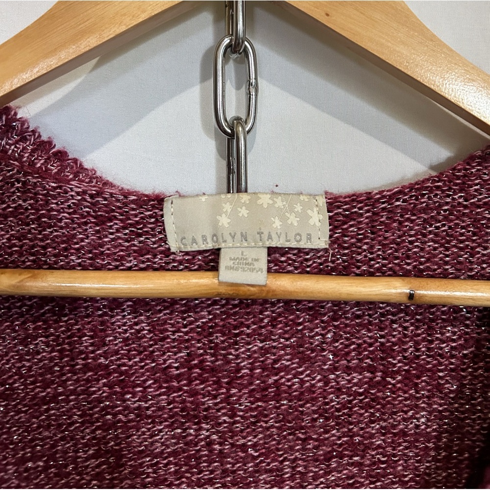 Burgundy Shimmer Ruffle Cardigan - Picture 3 of 4